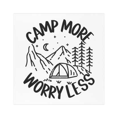 Camp More, Worry Less Car Magnet